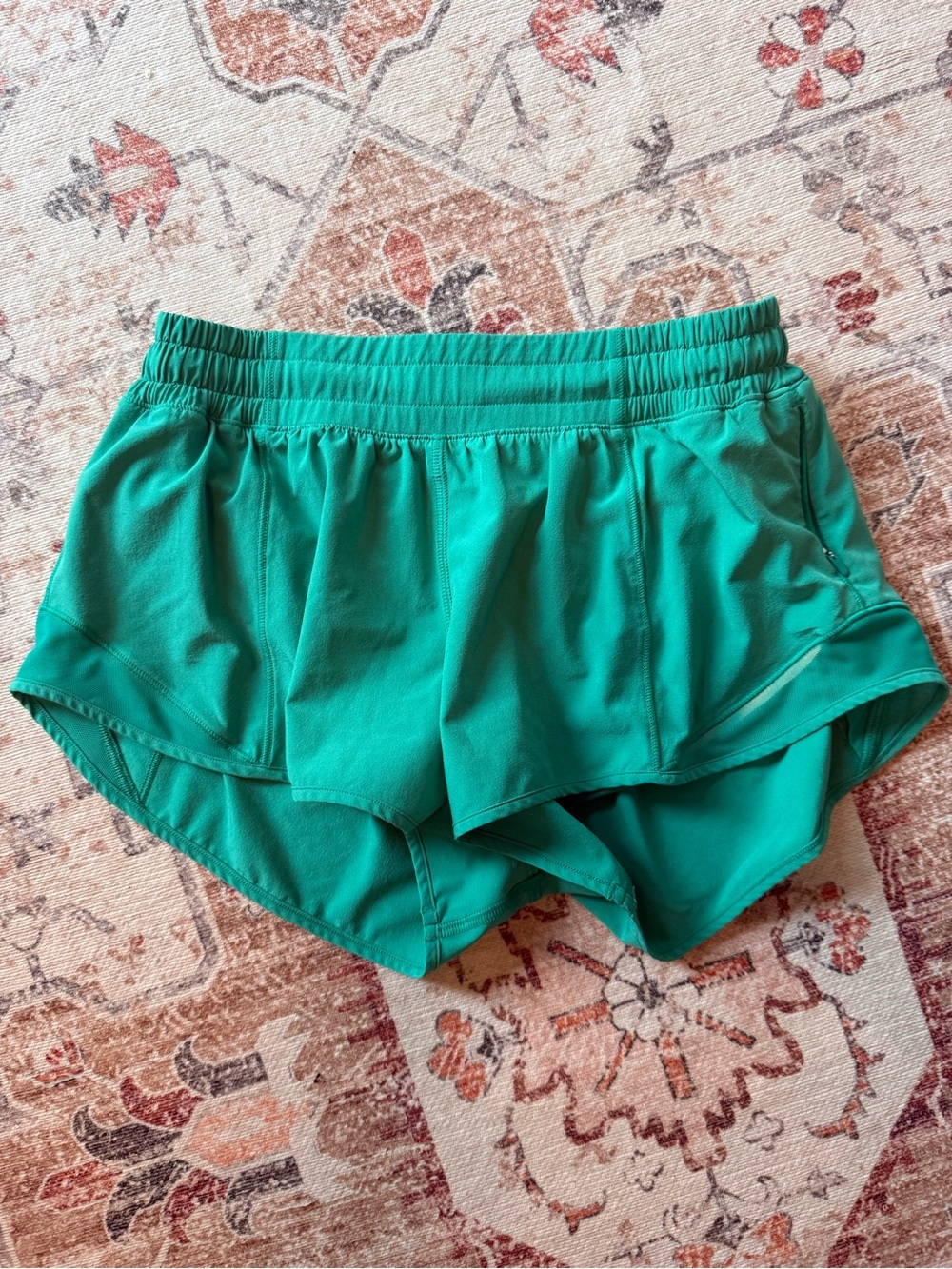 lululemon athletica Teal Ruffle Overlay Athletic Shorts